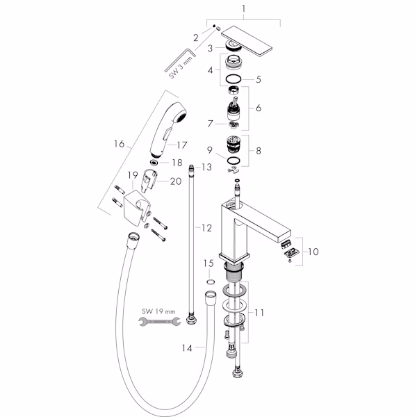 PESUALLASHANA HANSGROHE 73210670 TECTURIS E110 BID MUS - Image 3