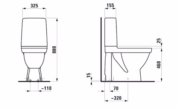 WC-ISTUIN EI KANTTA LAUFEN KOMPAS KORKEA PIILO S RIMLESS - Image 3