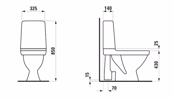 WC-ISTUIN EI KANTTA LAUFEN KOMPAS AVOIN S RIMLESS IKR - Image 3