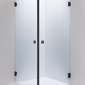 SUIHKUSEINÄ ARC 12 KIRKAS, MUSTA, 900X900
