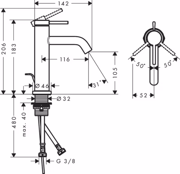 PESUALLASHANA HANSGROHE 73310000 TECTURIS S 110 KROMI - Image 2