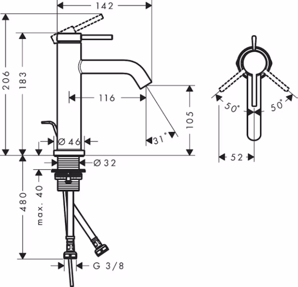 PESUALLASHANA HANSGROHE 73310140 TECTURIS S 110 PRONS - Image 2