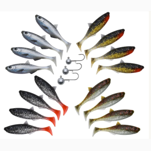Patriot Baitfish Clear Water 6cm 16 jigiä + 3 jigipäätä jigilajitelma